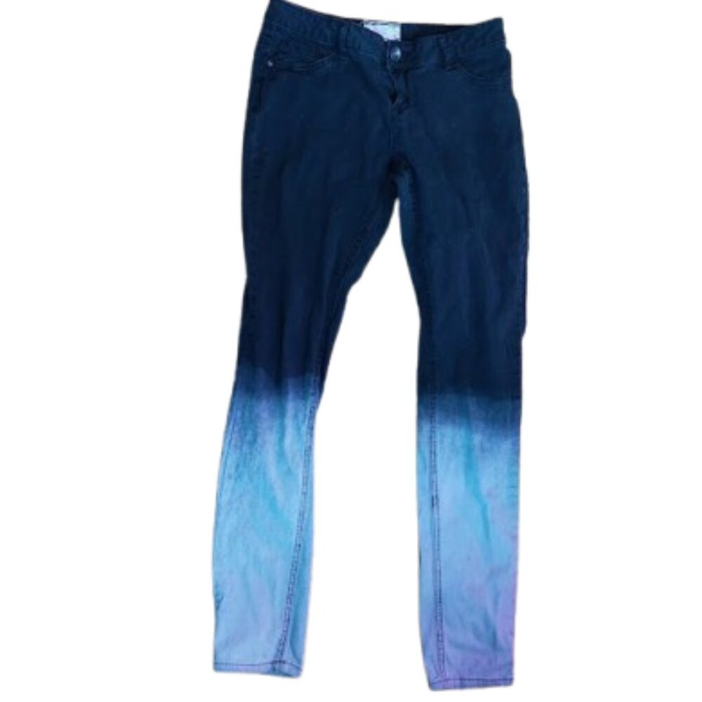 ---  Tie Dye Black and Gray Skinny Jeans Size 7
